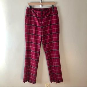 ANN TAYLOR FACTORY Plaid Mid Rise Trousers